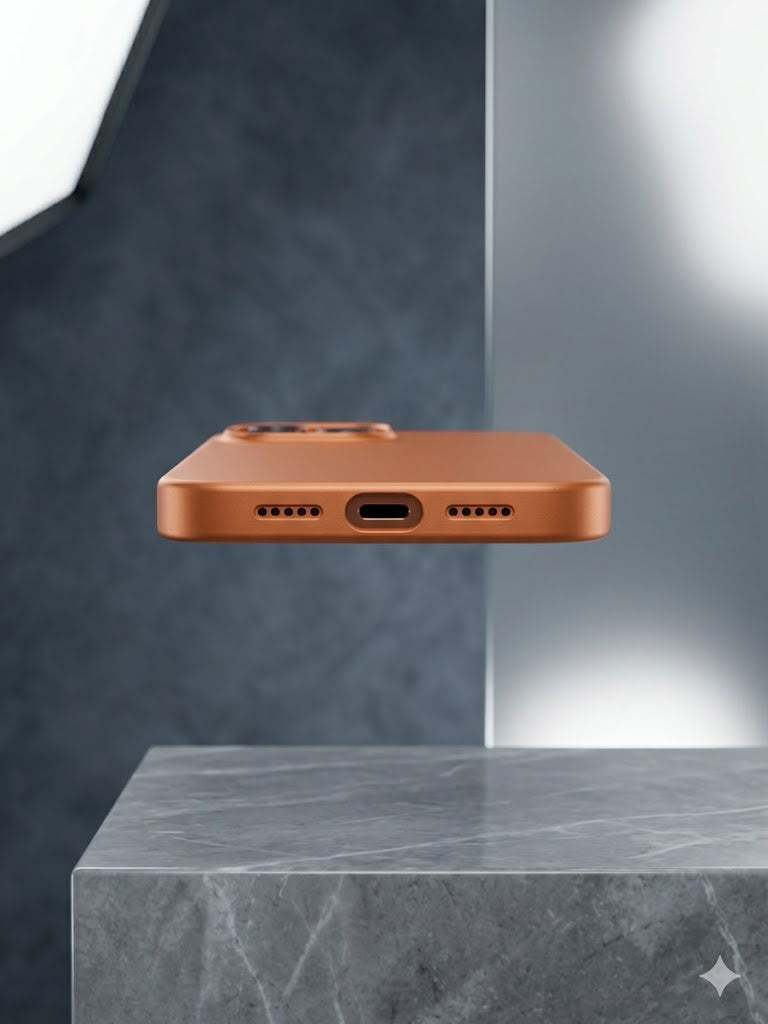 Premium Orange iPhone 15 to iPhone 17 Pro Max Conversion Case | Luxury Matte Finish | Wireless Charging Support | Anti-Fingerprint | Full Body Protection Shockproof Cover