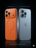 Luxury Orange Magnetic Case for iPhone 15 Pro Max – Convert to iPhone 17 Pro Max Look | Shockproof, Anti-Fingerprint, Wireless Charging Compatible, Full Protection Cover