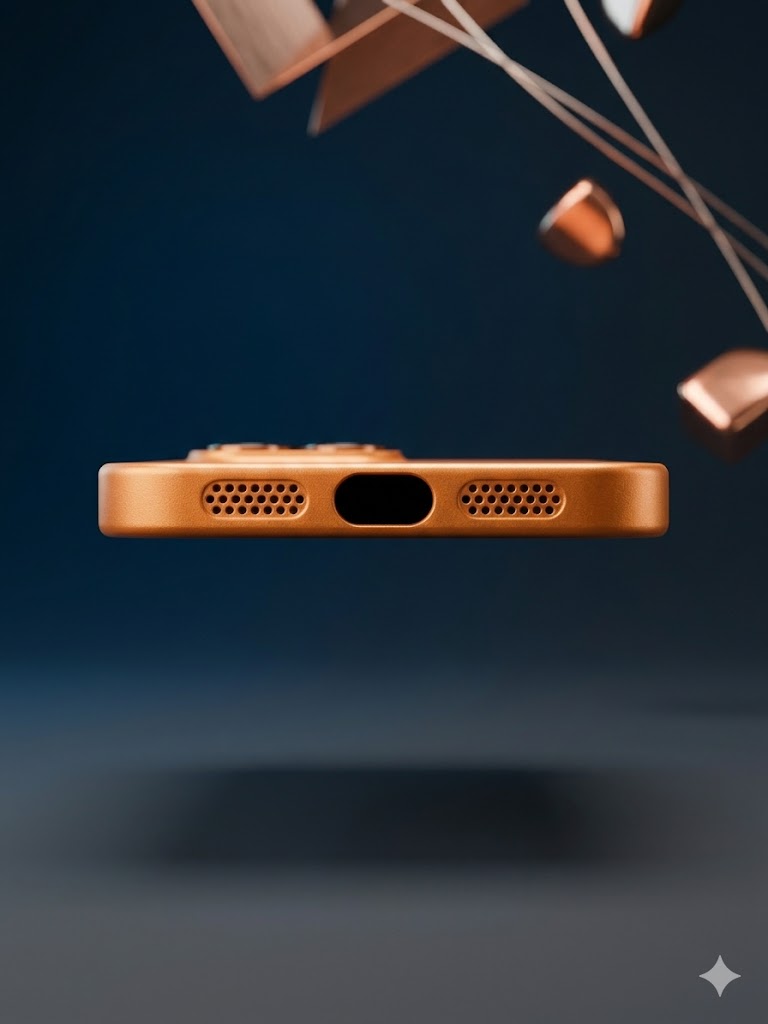 Luxury Orange Magnetic Case for iPhone 15 Pro Max – Convert to iPhone 17 Pro Max Look | Shockproof, Anti-Fingerprint, Wireless Charging Compatible, Full Protection Cover