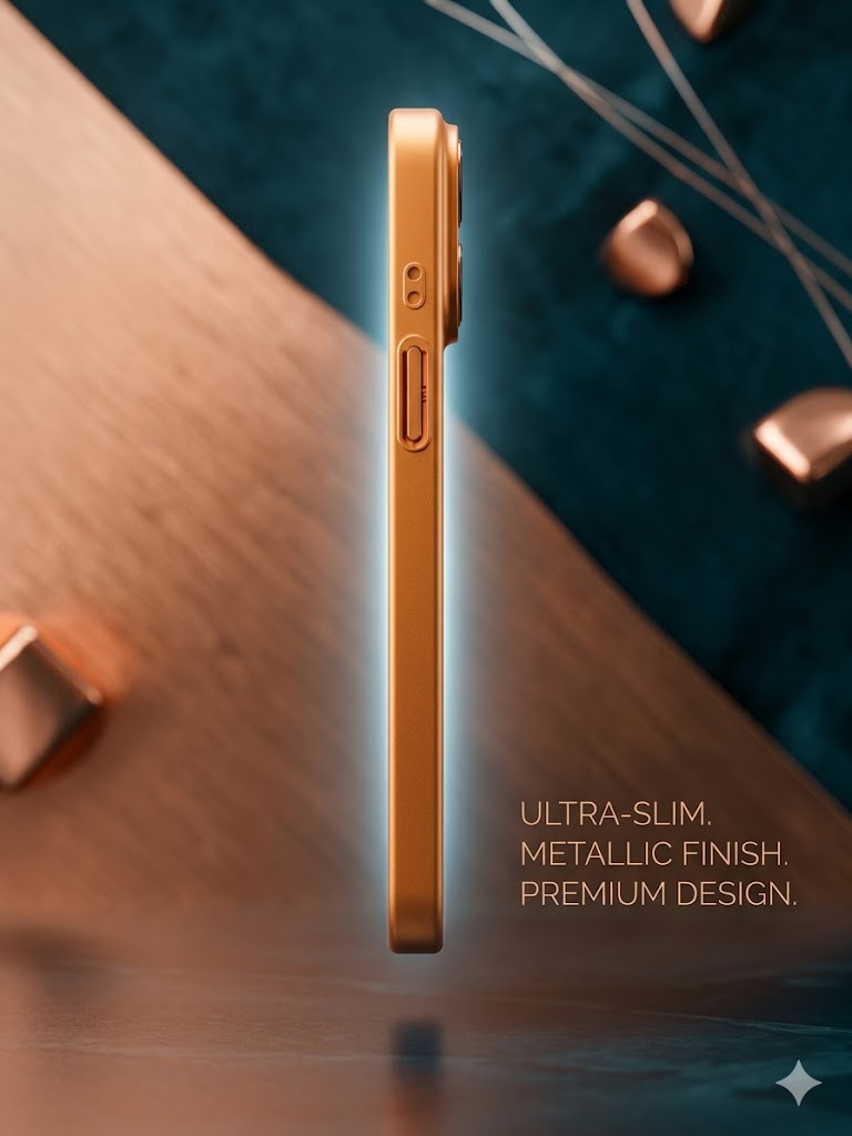 Luxury Orange Magnetic Case for iPhone 15 Pro Max – Convert to iPhone 17 Pro Max Look | Shockproof, Anti-Fingerprint, Wireless Charging Compatible, Full Protection Cover