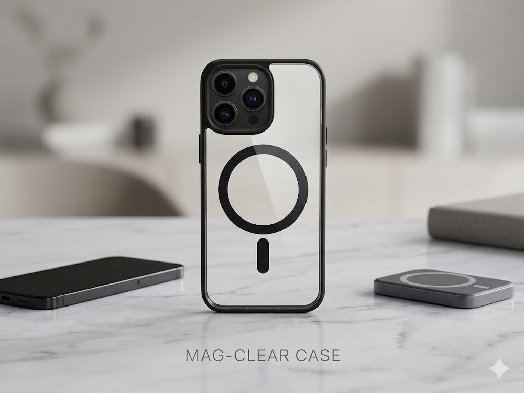 Premium Transparent Black Case for iPhone 15 Pro Max | Shockproof Slim Fit Back Cover | Anti-Yellowing Crystal Clear Design | Wireless Charging Support | Full Camera & Edge Protection