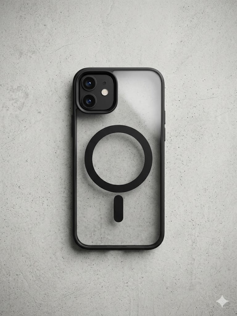 Luxury Transparent Black Case for iPhone 14 | Crystal Clear Shockproof Back Cover | Anti-Yellowing Slim Fit Protective Case | Wireless Charging Support | Camera Protection | Premium TPU Bumper Case