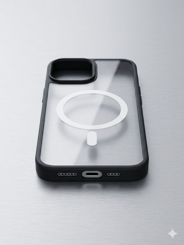 Luxury Transparent Black Case for iPhone 14 | Crystal Clear Shockproof Back Cover | Anti-Yellowing Slim Fit Protective Case | Wireless Charging Support | Camera Protection | Premium TPU Bumper Case