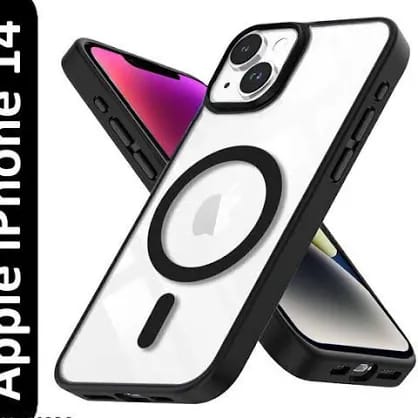 Luxury Transparent Black Case for iPhone 14 | Crystal Clear Shockproof Back Cover | Anti-Yellowing Slim Fit Protective Case | Wireless Charging Support | Camera Protection | Premium TPU Bumper Case
