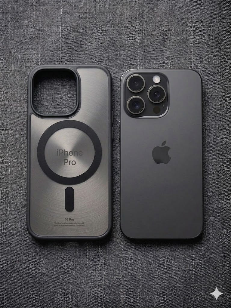 Premium Transparent Black Case for iPhone 16 Pro | Shockproof Slim Fit Back Cover | Anti-Yellowing Crystal Clear Protection | Wireless Charging Support | Fingerprint Resistant Protective Case