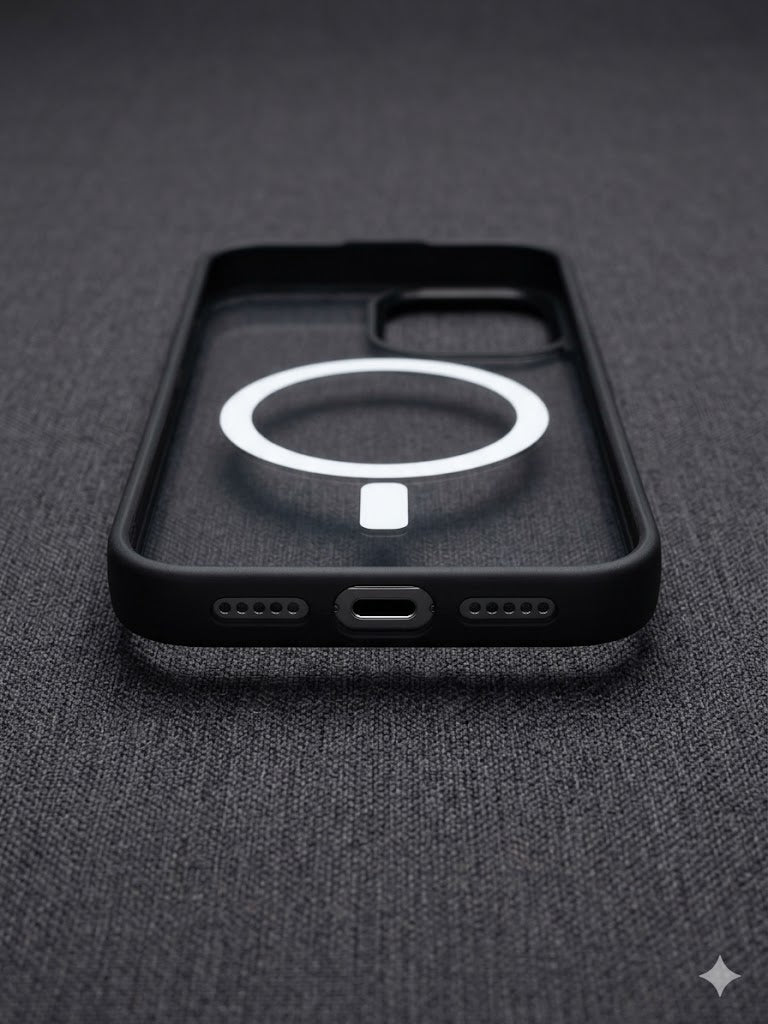 Premium Transparent Black Case for iPhone 16 Pro | Shockproof Slim Fit Back Cover | Anti-Yellowing Crystal Clear Protection | Wireless Charging Support | Fingerprint Resistant Protective Case