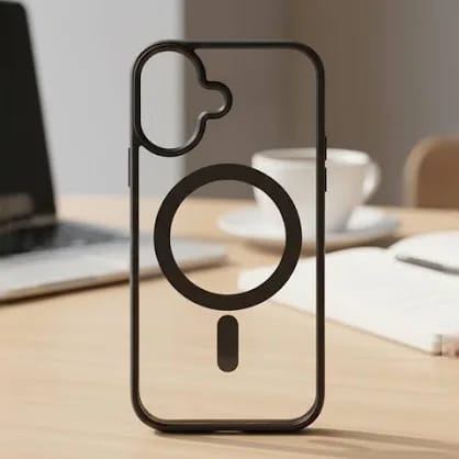 Premium Transparent Black Shockproof Back Cover for iPhone 17 | Crystal Clear Matte Finish | Wireless Charging Support | Anti-Fingerprint | Full Camera & Body Protection