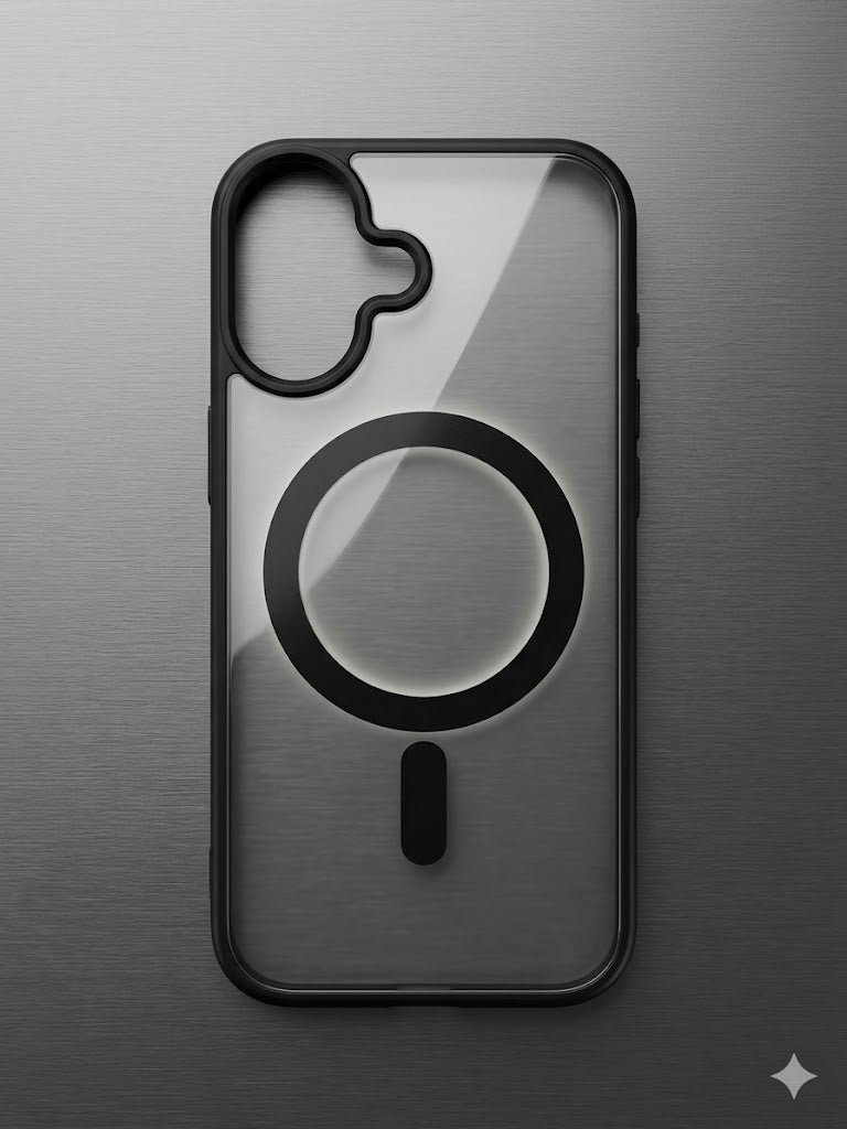Premium Transparent Black Shockproof Back Cover for iPhone 17 | Crystal Clear Matte Finish | Wireless Charging Support | Anti-Fingerprint | Full Camera & Body Protection