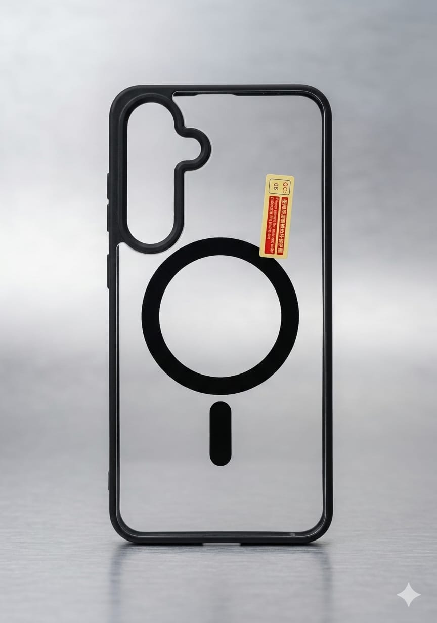 Transparent Matte Black Back Cover for Samsung Galaxy S24 FE | Shockproof Slim Case | Anti-Fingerprint | Scratch Resistant | Wireless Charging Compatible | Premium Protection