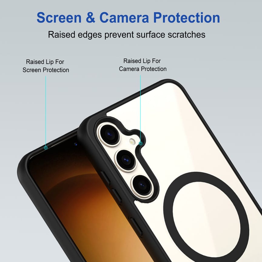 Transparent Matte Black Back Cover for Samsung Galaxy S24 FE | Shockproof Slim Case | Anti-Fingerprint | Scratch Resistant | Wireless Charging Compatible | Premium Protection