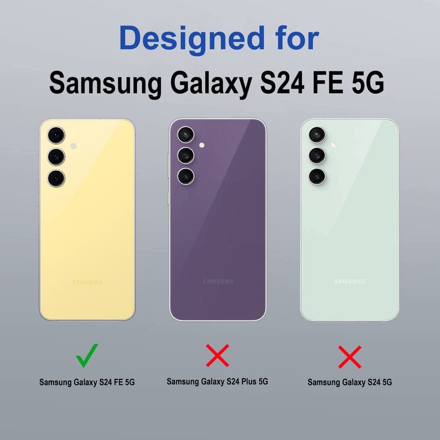 Transparent Matte Black Back Cover for Samsung Galaxy S24 FE | Shockproof Slim Case | Anti-Fingerprint | Scratch Resistant | Wireless Charging Compatible | Premium Protection