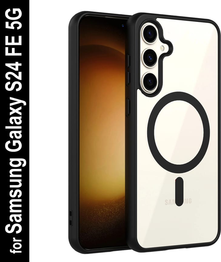 Transparent Matte Black Back Cover for Samsung Galaxy S24 FE | Shockproof Slim Case | Anti-Fingerprint | Scratch Resistant | Wireless Charging Compatible | Premium Protection