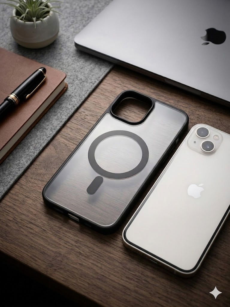 Premium Transparent Black Shockproof Back Cover for iPhone 13 | Crystal Clear Hybrid Protection Case | Anti-Yellowing | Camera Protection | Wireless Charging Support | Slim & Stylish Design